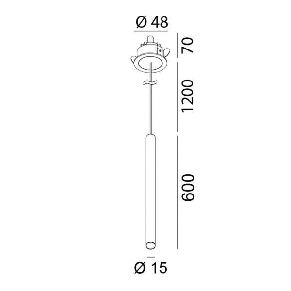 TUB XS P NANO, D15mm, H600mm, LED 2,4W, 3000К, латунь (03.0162.2.930.BR)