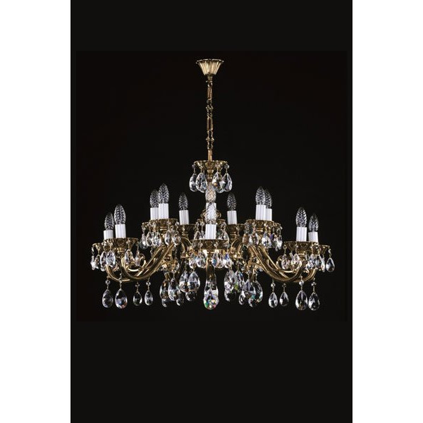 Кришталева люстра ARTGLASS VIKTORIE brass antiq (CL)