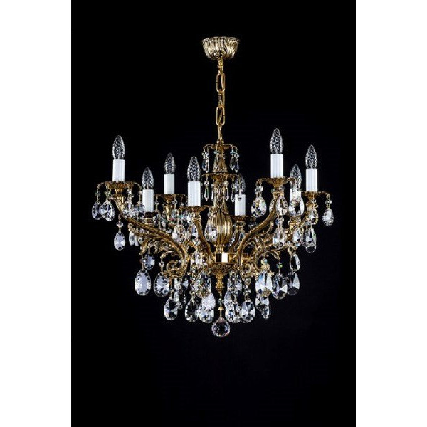 Кришталева люстра ARTGLASS ETELA VIII CE brass antiq