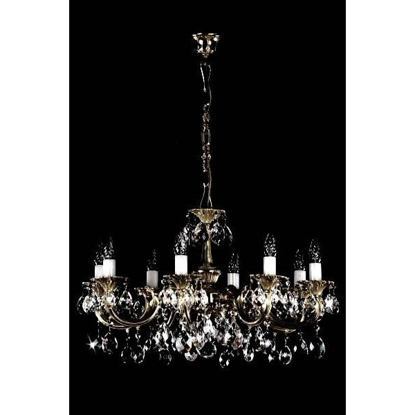 Кришталева люстра ARTGLASS ALICE VIII brass antiq (CE)