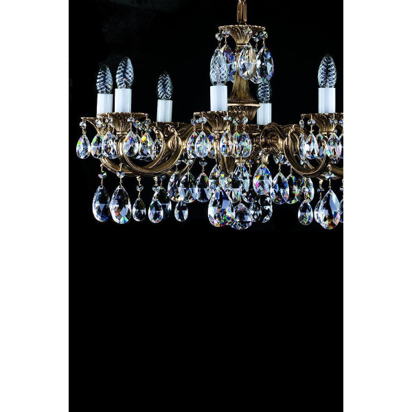 Кришталева люстра ARTGLASS ALICE VIII brass antiq (CE)