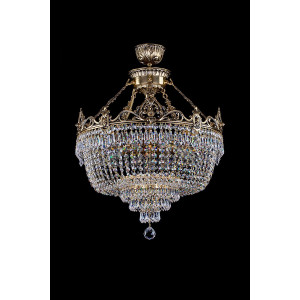 Кришталева люстра ARTGLASS CORINA II CE brass antiq