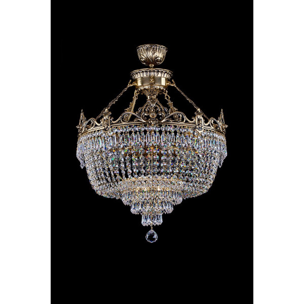 Кришталева люстра ARTGLASS CORINA II CE brass antiq