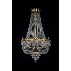 Кришталева люстра ARTGLASS EVITA 600x1000 CE brass antiq