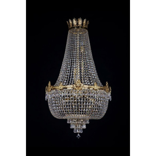 Кришталева люстра ARTGLASS EVITA 600x1000 CE brass antiq