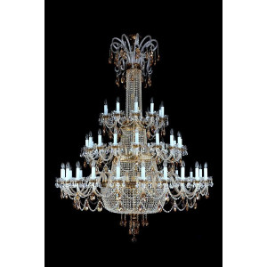 Кришталева люстра ARTGLASS PROSERPINA-48 CE brass antiq (8003)