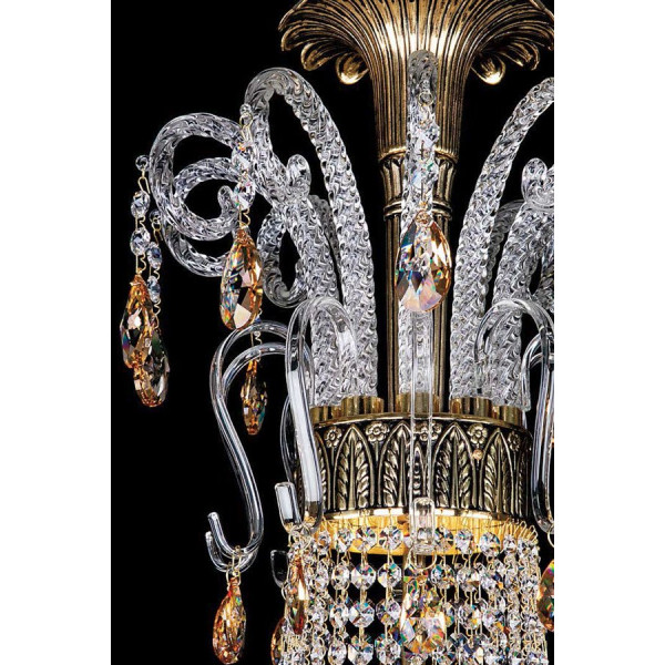 Кришталева люстра ARTGLASS PROSERPINA-48 CE brass antiq (8003)