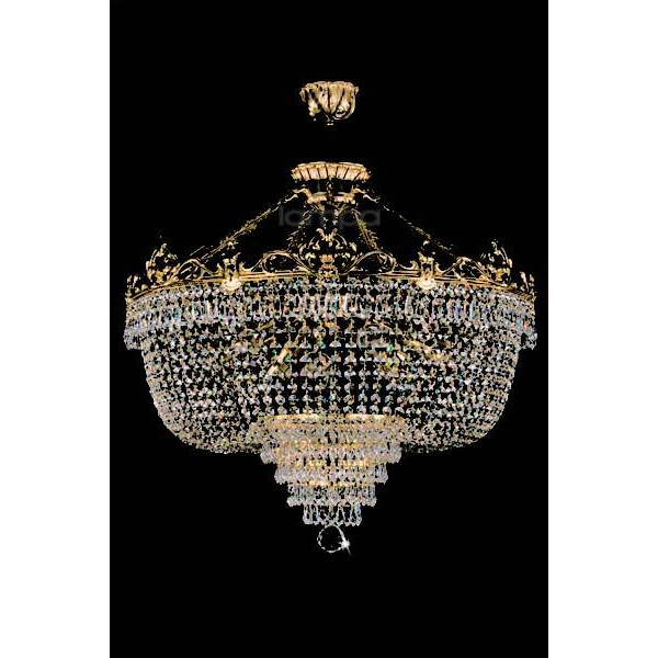 Кришталева люстра ARTGLASS CORINA III CE brass antiq