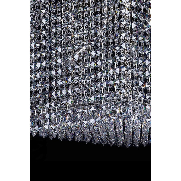 Кришталева люстра ARTGLASS LEANDRA 300x300 CE nikl