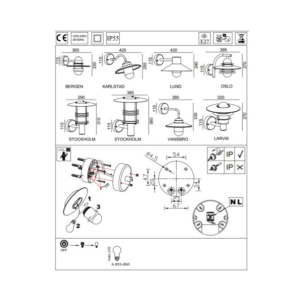 Светильник уличный NORLYS 290B