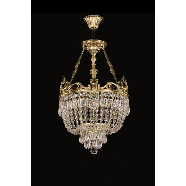 Хрустальная люстра ARTGLASS CORINA I CE brass antiq