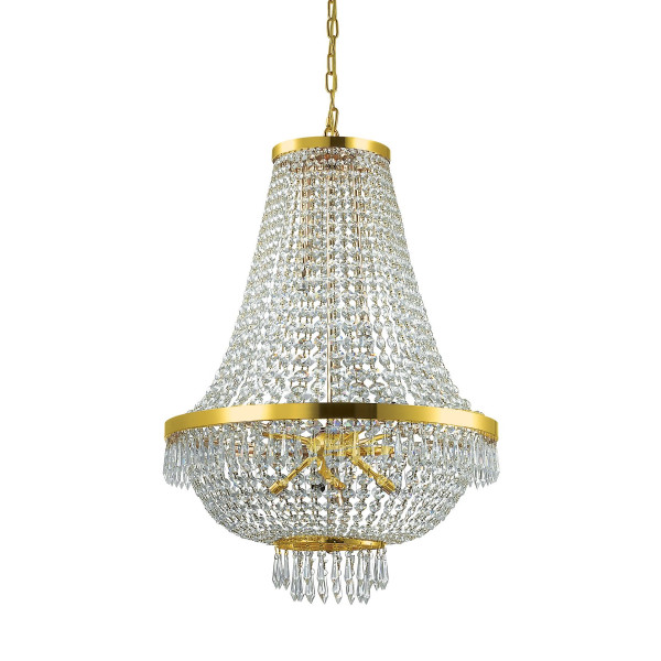 Хрустальная люстра IDEAL LUX CAESAR SP12 ORO
