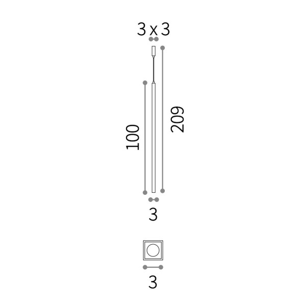 Люстра IDEAL LUX ULTRATHIN SP1 BIG SQUARE BIANCO