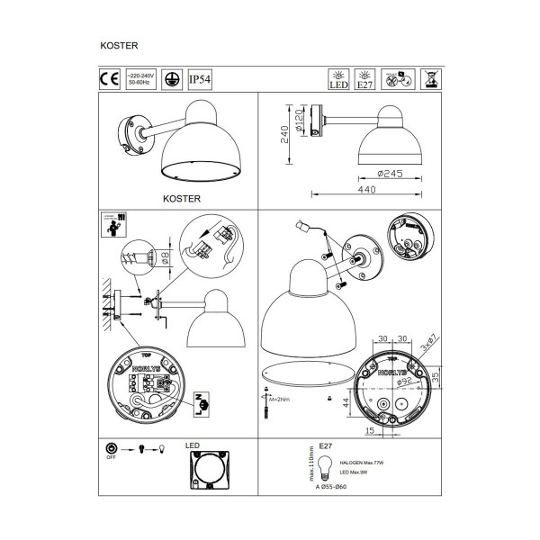 Светильник уличный NORLYS 1912GR