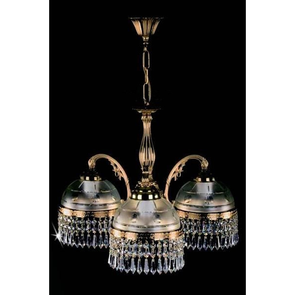 Кришталева люстра ARTGLASS CASSANDRA III CE brass antiq
