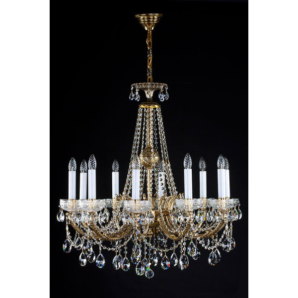 Хрустальная люстра ARTGLASS CR 0006/10/20 brass antiq (CE)