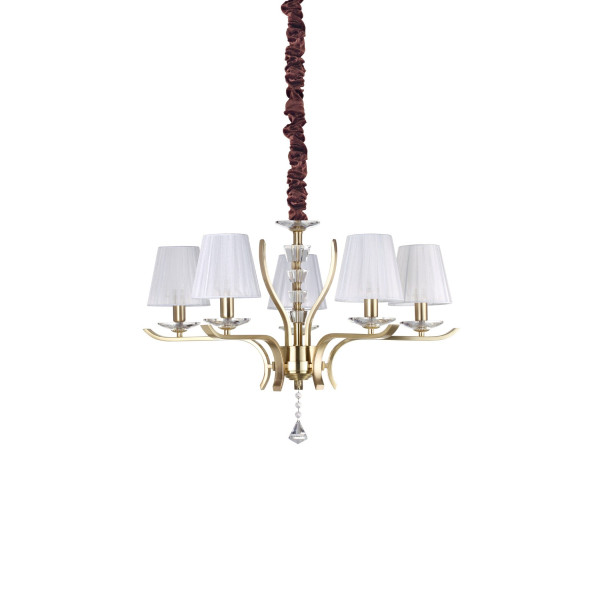 Люстра IDEAL LUX PEGASO SP5 OTTONE SATINATO