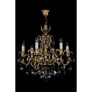 Кришталева люстра ARTGLASS LYRA brass antiq (CE)