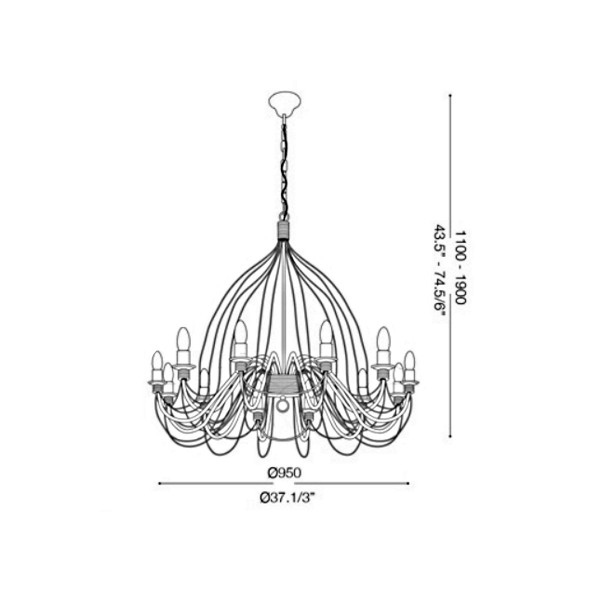 Люстра IDEAL LUX CORTE SP12 RUGGINE