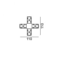 Соединитель электрический Х-образный накладной IN_LINE CORNER X Чёрный