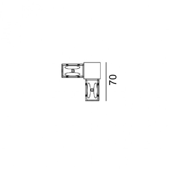З'єднувач електричний L-подібний накладний IN_LINE CORNER 90 Чорний
