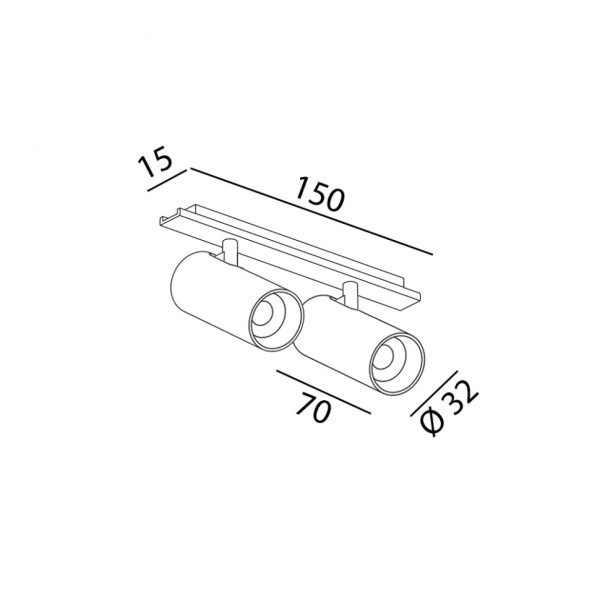 Трековый прожектор MINI_LINE TUB S A X2 42V 3000K (чёрный)