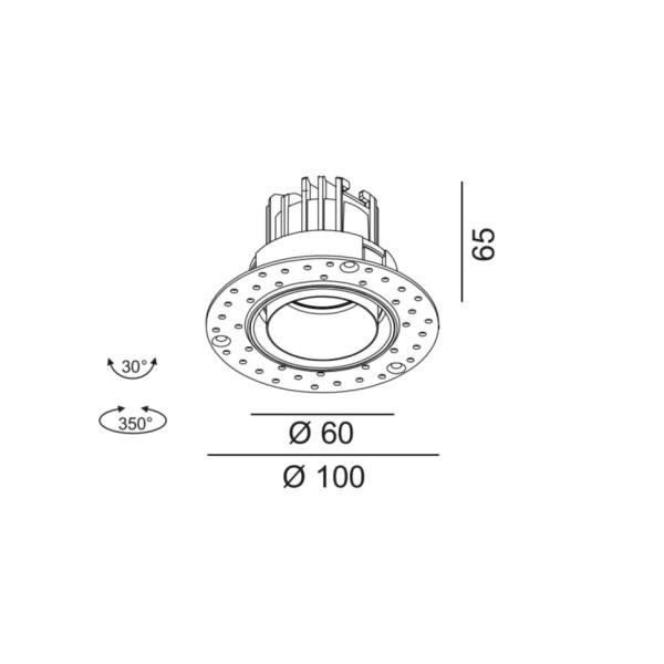 TUB M R, D60mm, H65mm, LED 11W 3000K, IP20, белый (01.0598.11.930.WH)