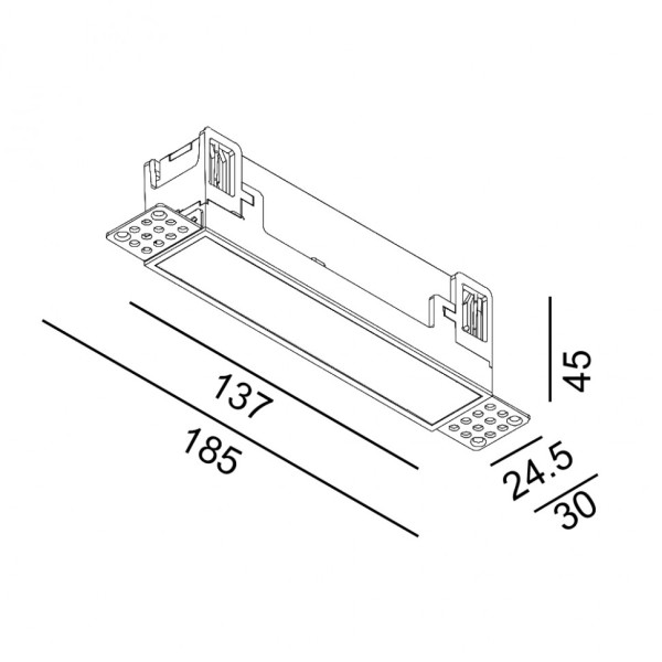 VARIO LINEA 151 TRIMLESS, L137mm, W24,5mm, H45mm, LED 4,2W, 3000К, черный (01.1510.4.930.BK + VARIO FRAME2)