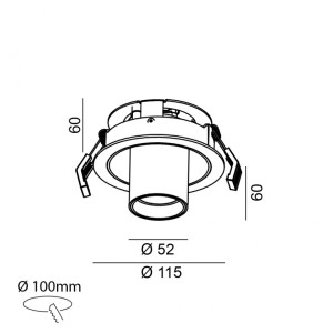 TUB M OUT, D52mm, H90mm, LED 12W 3000K, белый (01.0593.9.930.WH)