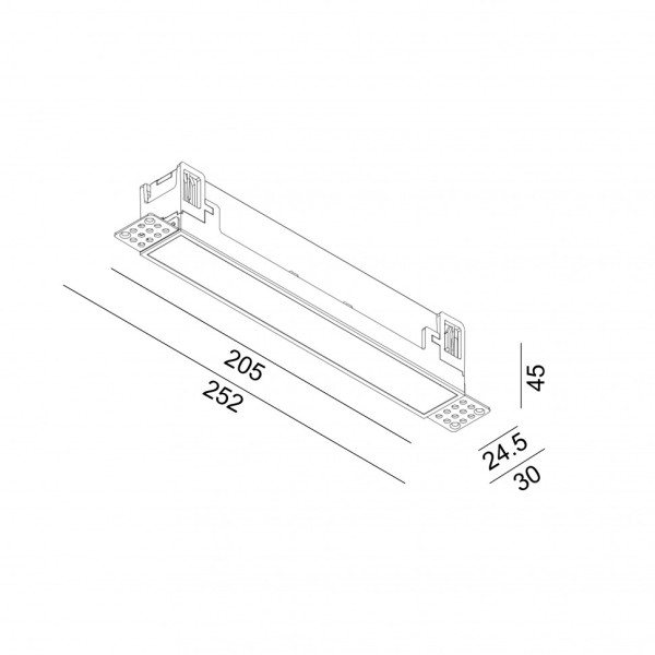 VARIO LINEA 218 TRIMLESS, L205mm, W24,5mm, H45mm, LED 6,3W, 3000К, черный (01.2180.6.930.BK + VARIO FRAME3)