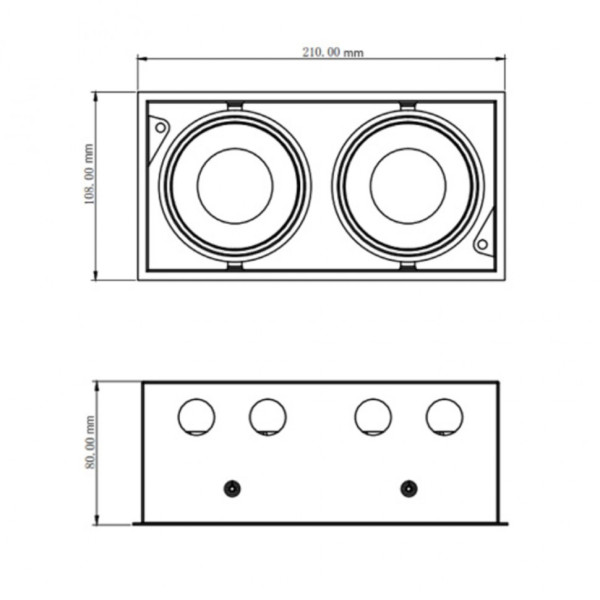 KARDAN 2, L210mm, W108mm, H80mm, LED 2х9W, 4000К, белый (01.6110.26.940.WH)