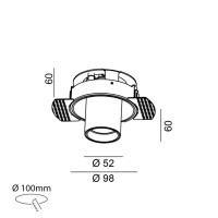 TUB M OUT TRIMLESS, D52mm, H90mm, LED 12W 3000K, белый (01.0594.9.930.WH)