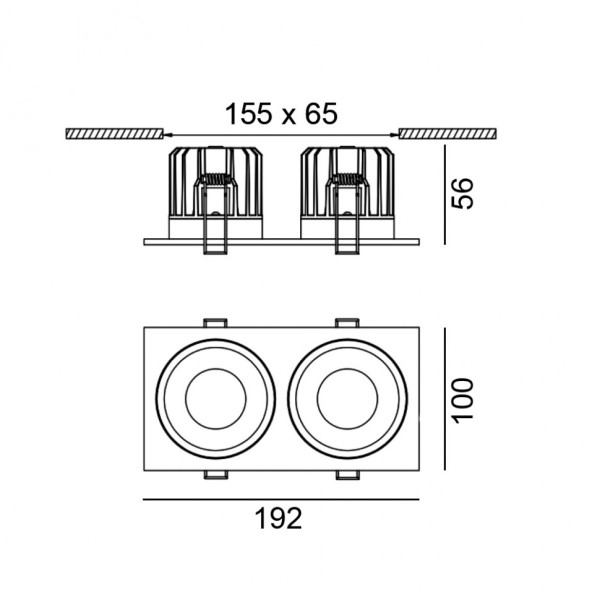 RIO 2, L192mm, W100mm, H56mm, LED 2x9W, 4000К, белый (01.6480F2.20.940.WH)