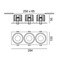 RIO 3, L284mm, W100mm, H56mm, LED 3х9W, 4000К, белый (01.6480F3.30.940.WH)